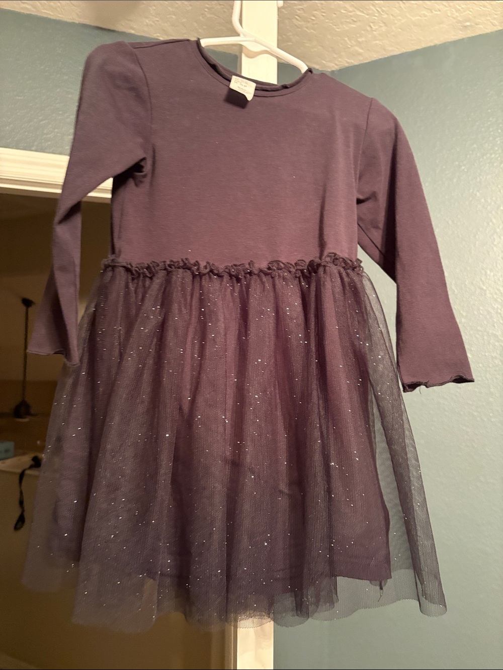 H&M black Sparkle Tulle Long-Sleeve Dress
